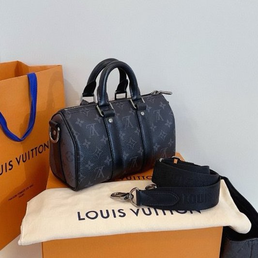閒置新 路易威登/Louis Vuitton 黑武士老花 Keepall25 芯片款-3