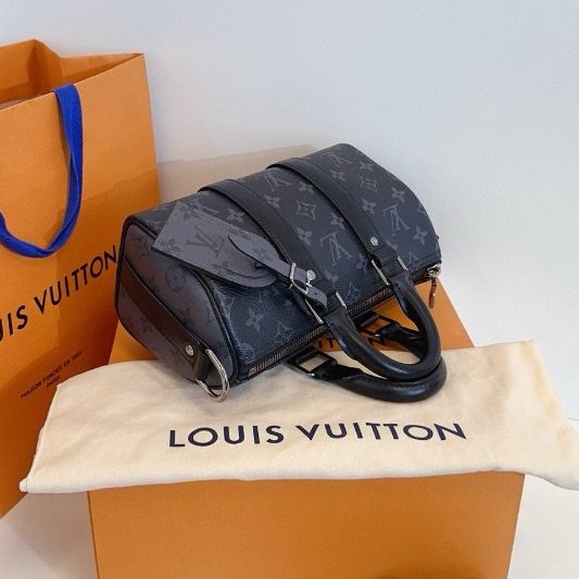 閒置新 路易威登/Louis Vuitton 黑武士老花 Keepall25 芯片款-4