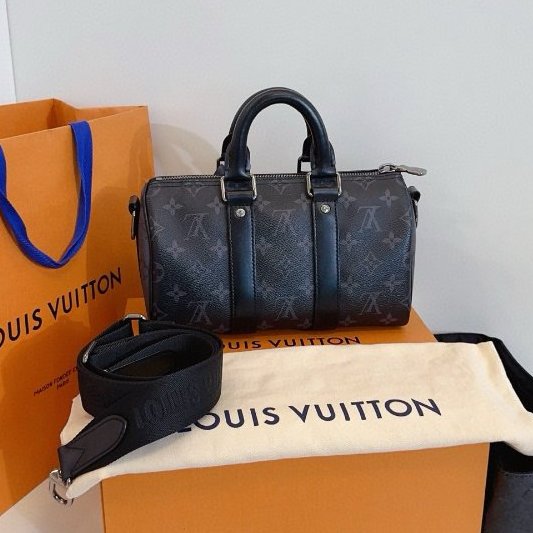 閒置新 路易威登/Louis Vuitton 黑武士老花 Keepall25 芯片款-7