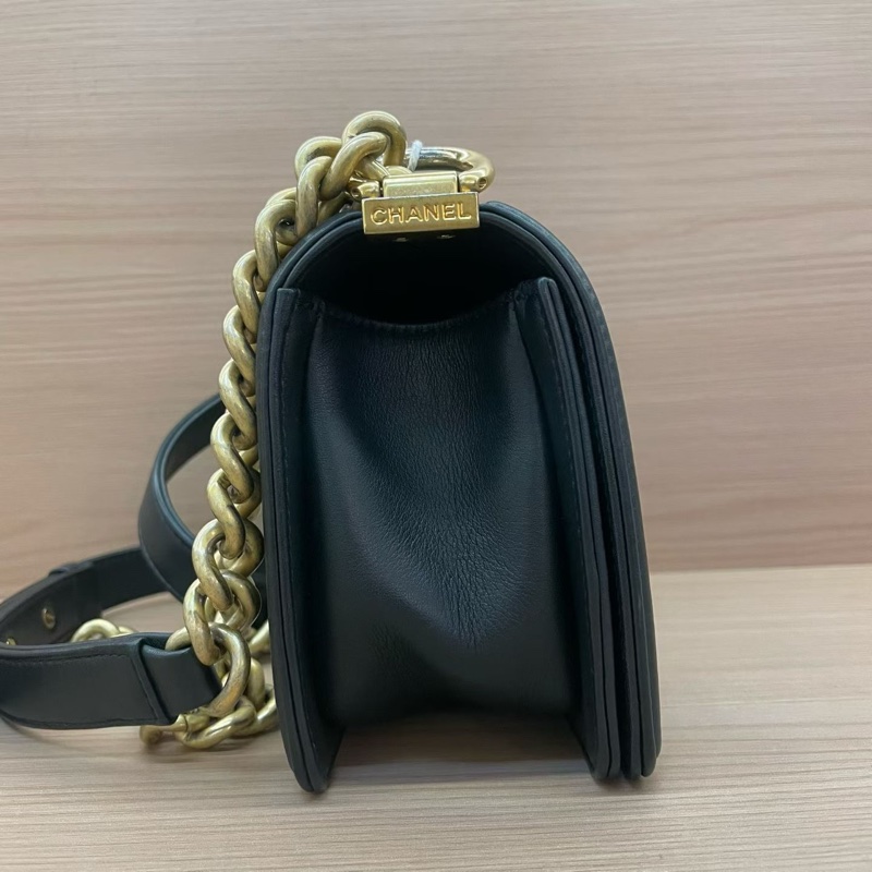 CHANEL 黑金荔枝皮Leboy 小号 2020年，29開，有塵袋 無卡 無盒子-3