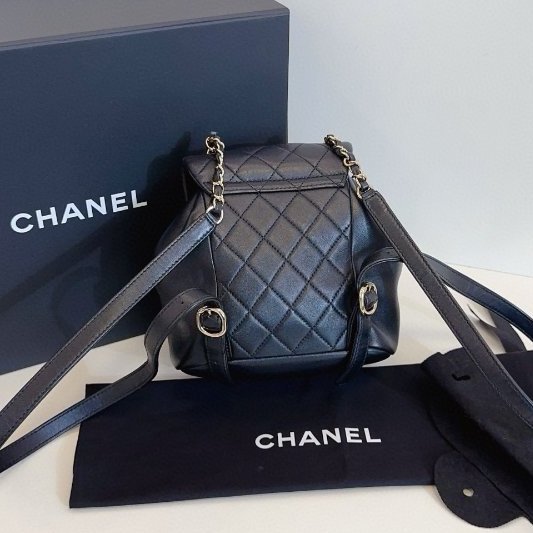 近新品 香奈兒/Chanel 黑金duma 雙肩包芯片款-6