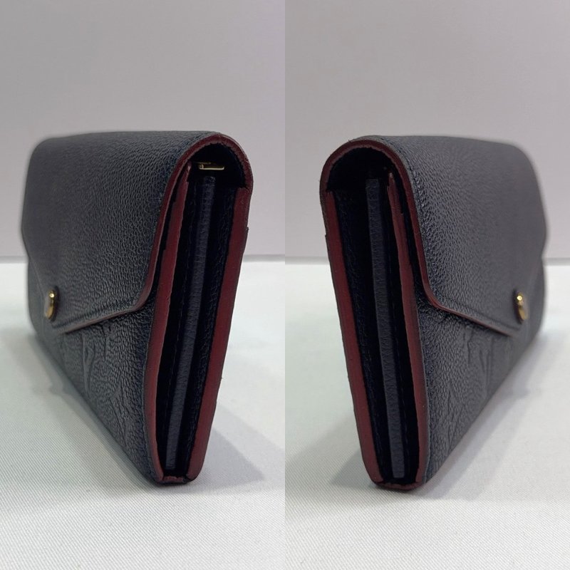 LV Sarah 深藍牛皮信封釦式長夾-2