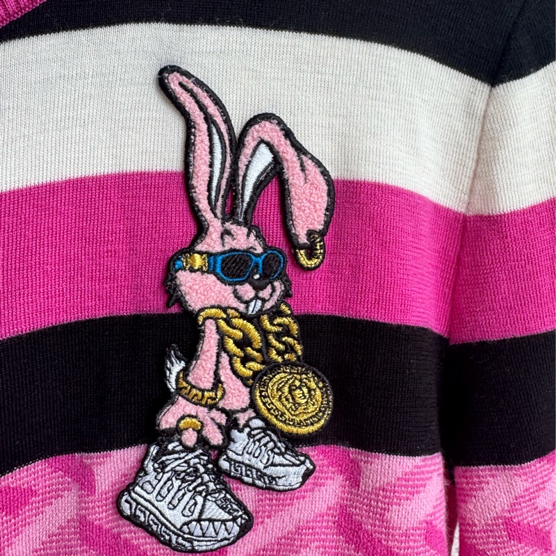 Versace 粉色針織兔子圖案上衣❤️‍🔥38號-4