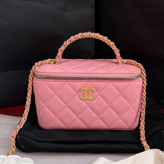 閒置新 香奈兒/Chanel手柄長盒子鏈條包 芯片款-0