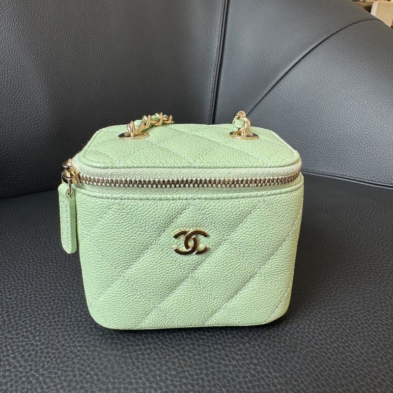 近新品 香奈兒/Chanel綠色盒子迷你包 芯片款-0
