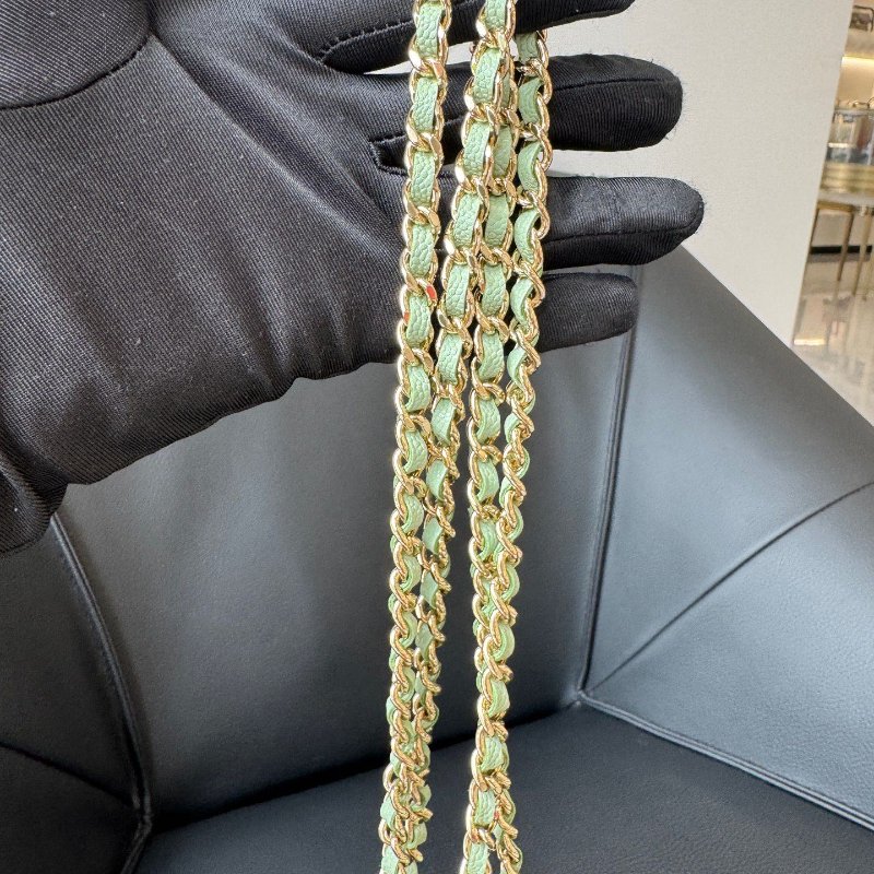 近新品 香奈兒/Chanel綠色盒子迷你包 芯片款-9