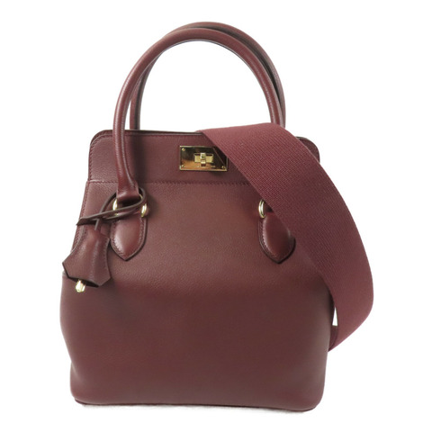 HERMES Evercolor皮革Toolbox 20手挽肩背兩用袋Rouge Sellier