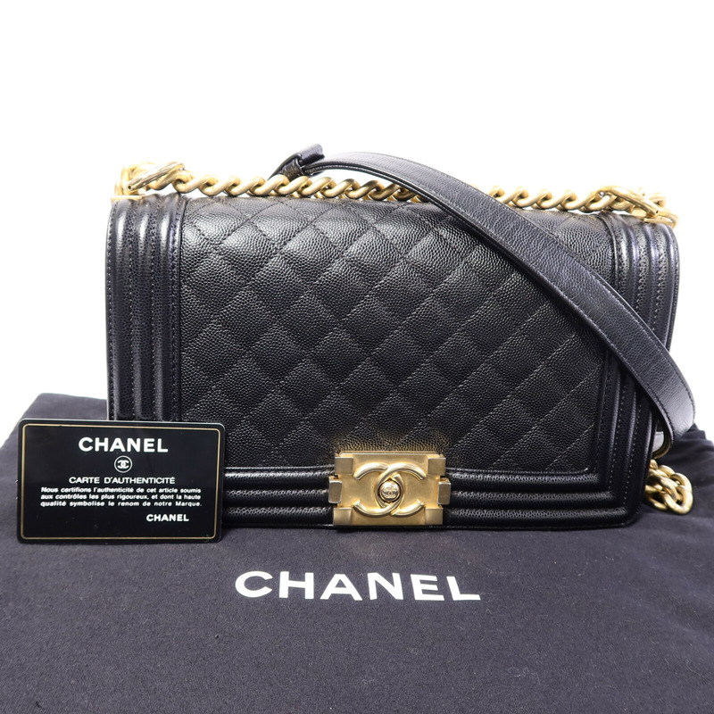 CHANEL 牛皮皮革Boy 25鏈帶肩背袋-9