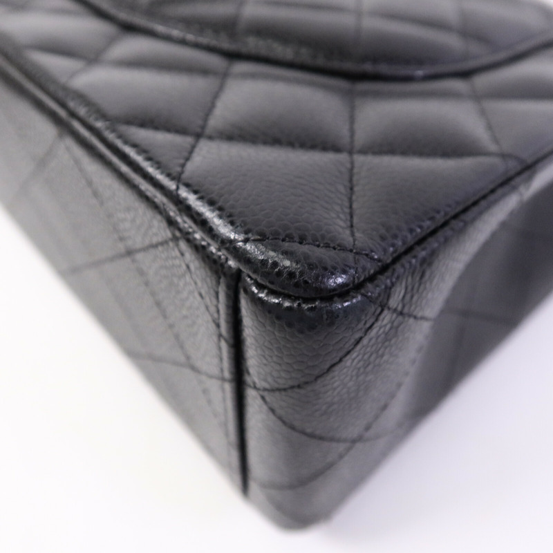 CHANEL 牛皮皮革Maxi Classic鏈帶手挽肩背兩用袋-11