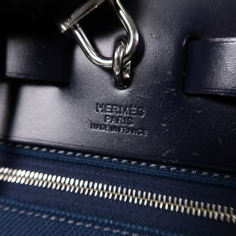 HERMES 帆布Herbag PM手挽肩背兩用袋Ocean Blue/Blue Indi-5
