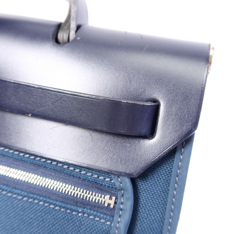 HERMES 帆布Herbag PM手挽肩背兩用袋Ocean Blue/Blue Indi-16