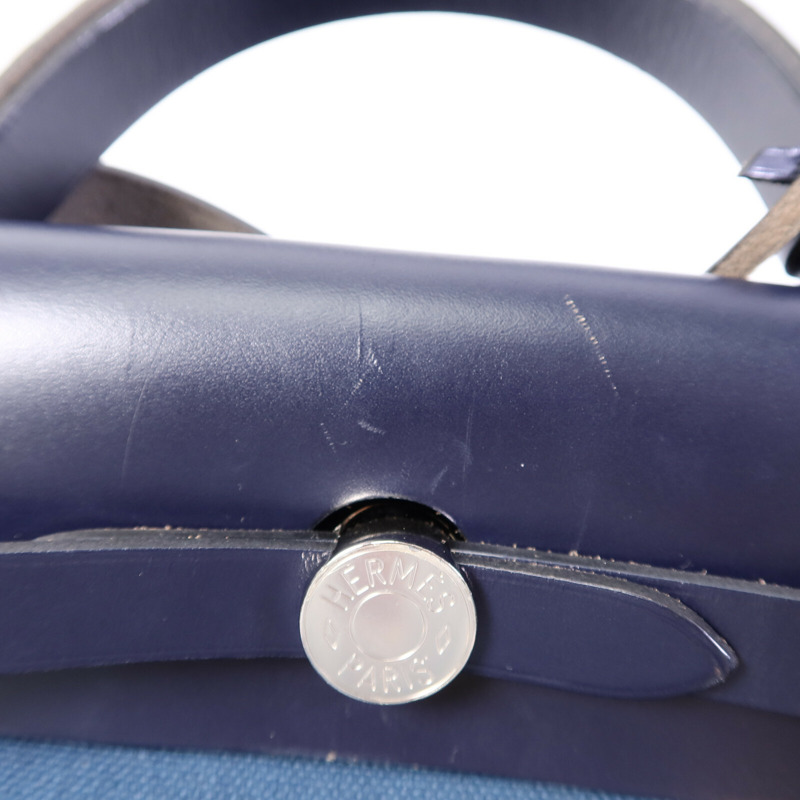 HERMES 帆布Herbag PM手挽肩背兩用袋Ocean Blue/Blue Indi-19