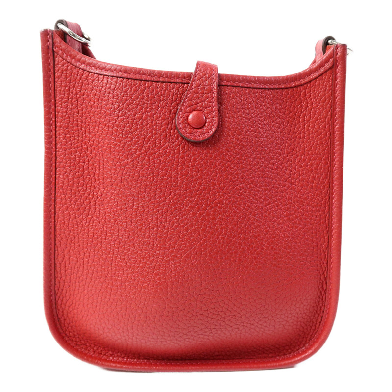 HERMES Clemence皮革Evelyne TPM肩背袋Rouge Vif-1