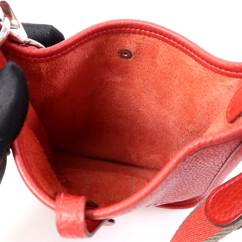 HERMES Clemence皮革Evelyne TPM肩背袋Rouge Vif-4