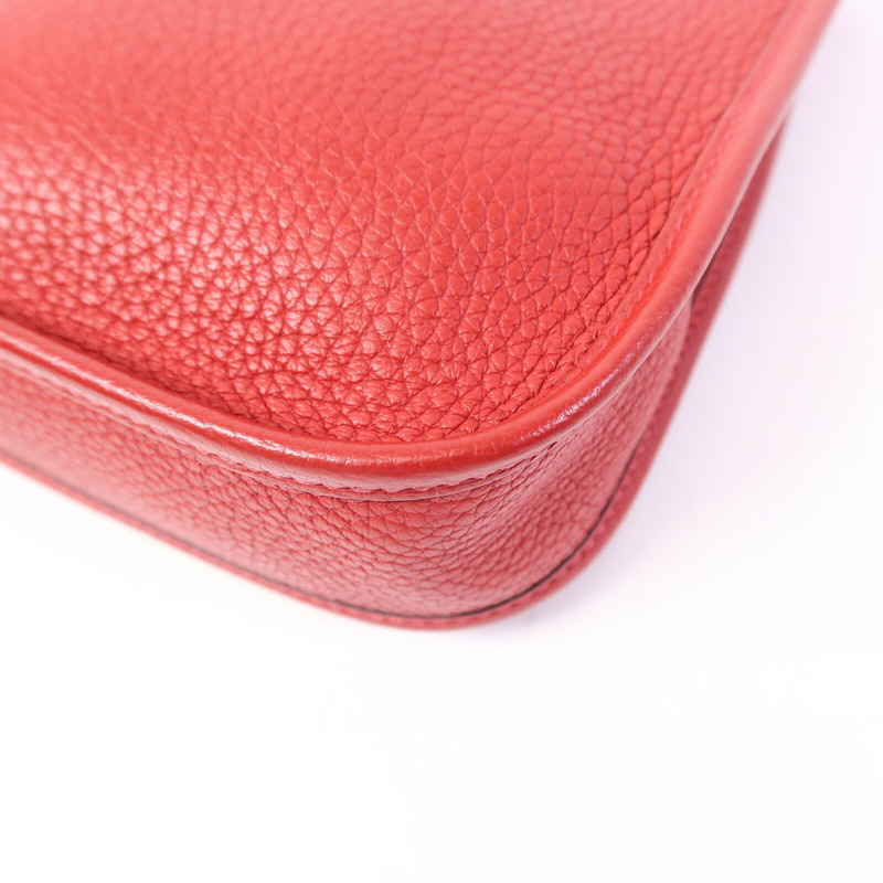 HERMES Clemence皮革Evelyne TPM肩背袋Rouge Vif-12