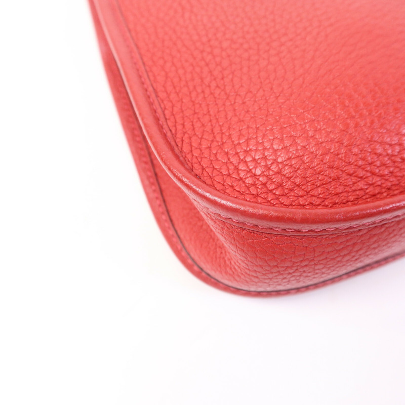 HERMES Clemence皮革Evelyne TPM肩背袋Rouge Vif-13
