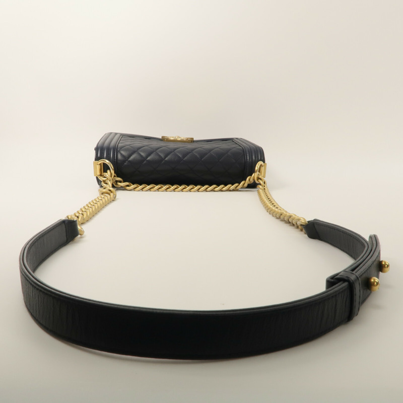 CHANEL 牛皮皮革Boy 25鏈帶肩背袋-9