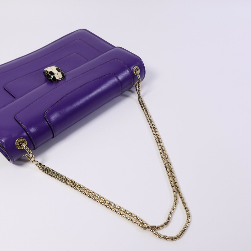BVLGARI 牛皮皮革Serpenti Forever鏈帶肩背袋-8