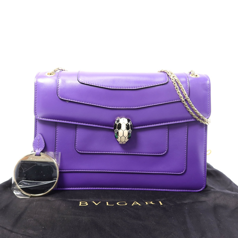 BVLGARI 牛皮皮革Serpenti Forever鏈帶肩背袋-9