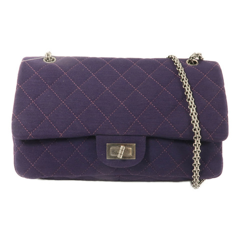 CHANEL 棉布2.55 Maxi鏈帶肩背袋