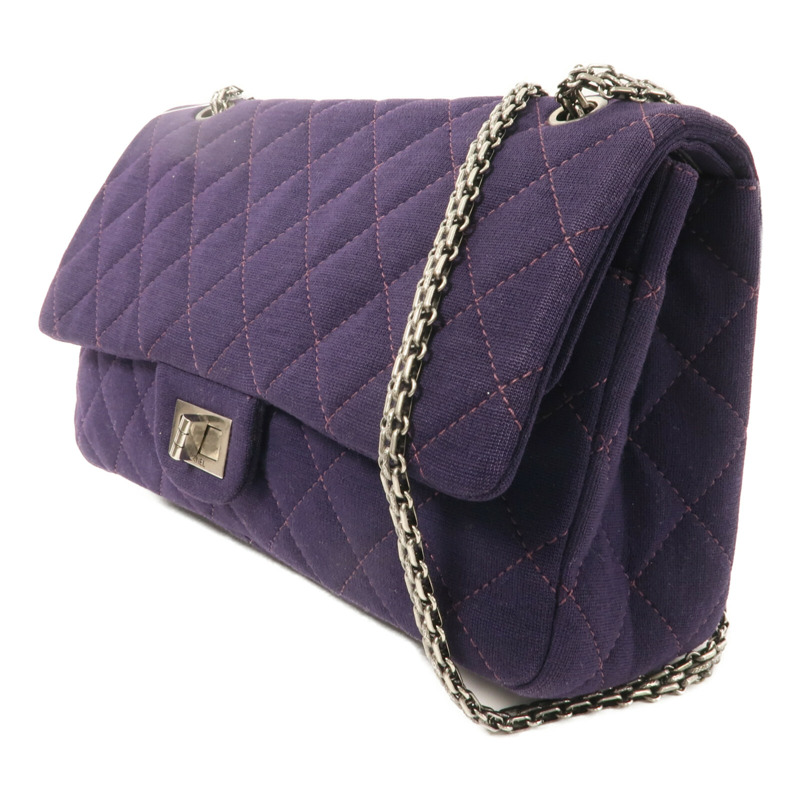 CHANEL 棉布2.55 Maxi鏈帶肩背袋-2
