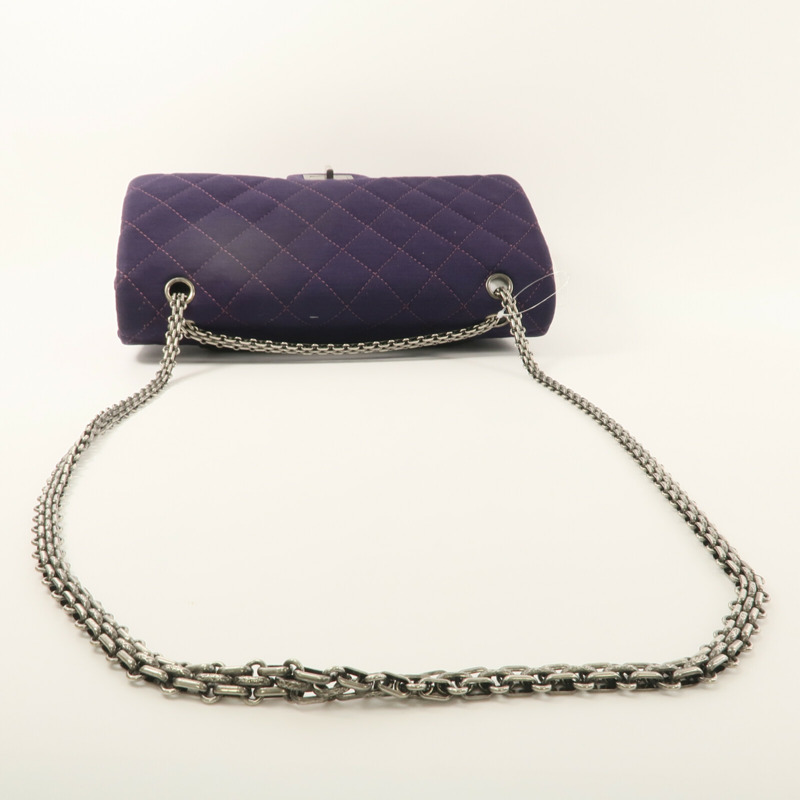 CHANEL 棉布2.55 Maxi鏈帶肩背袋-9