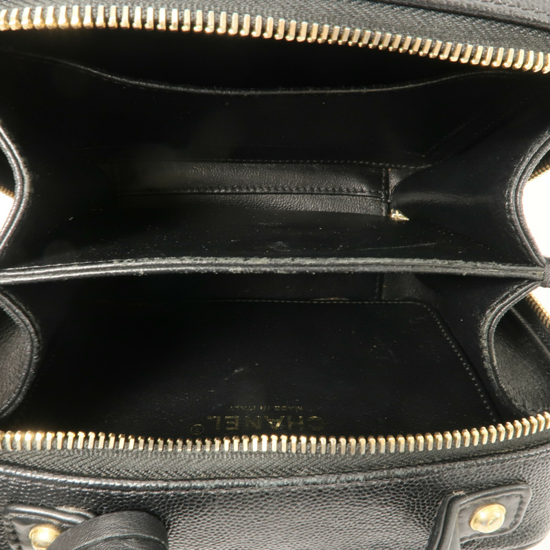 CHANEL 牛皮皮革Vanity Case 17cm鏈帶手挽肩背兩用袋-4