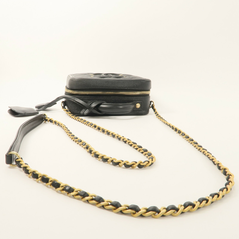 CHANEL 牛皮皮革Vanity Case 17cm鏈帶手挽肩背兩用袋-10
