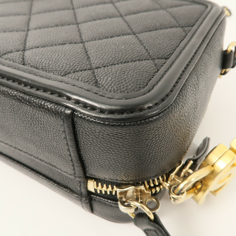 CHANEL 牛皮皮革Vanity Case 17cm鏈帶手挽肩背兩用袋-15