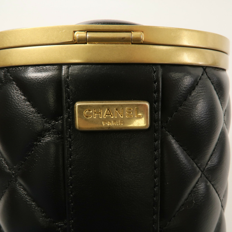 CHANEL 羊皮皮革Vanity Bag鏈帶肩背袋-7