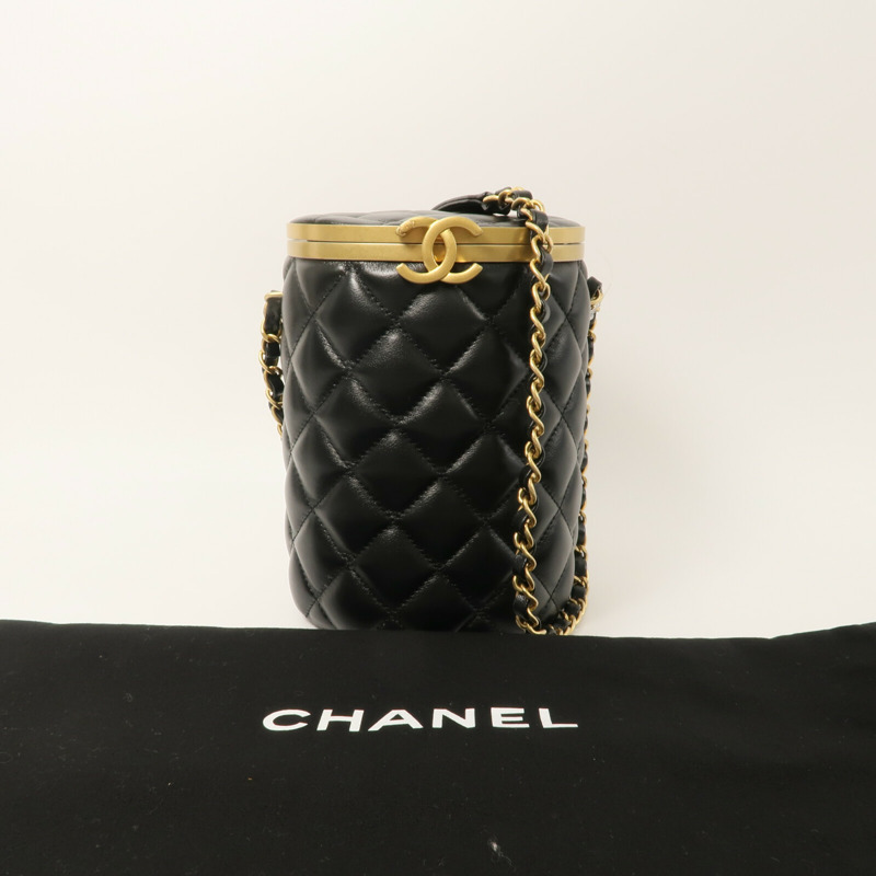 CHANEL 羊皮皮革Vanity Bag鏈帶肩背袋-11