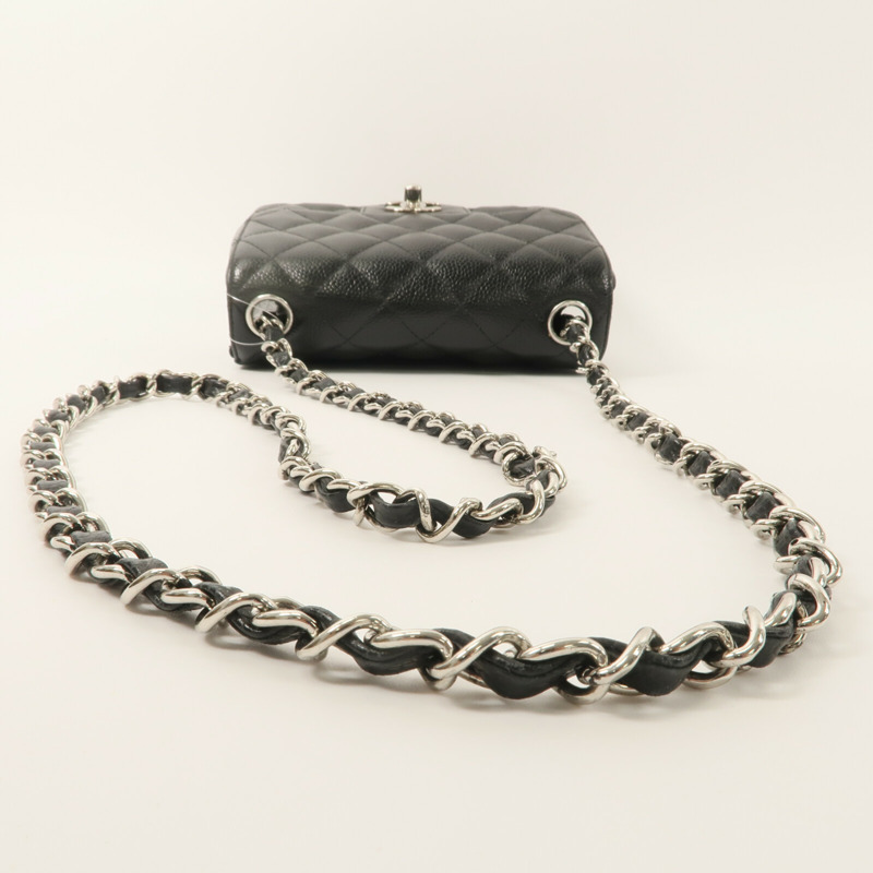 CHANEL 牛皮皮革Classic 17鏈帶肩背袋-9