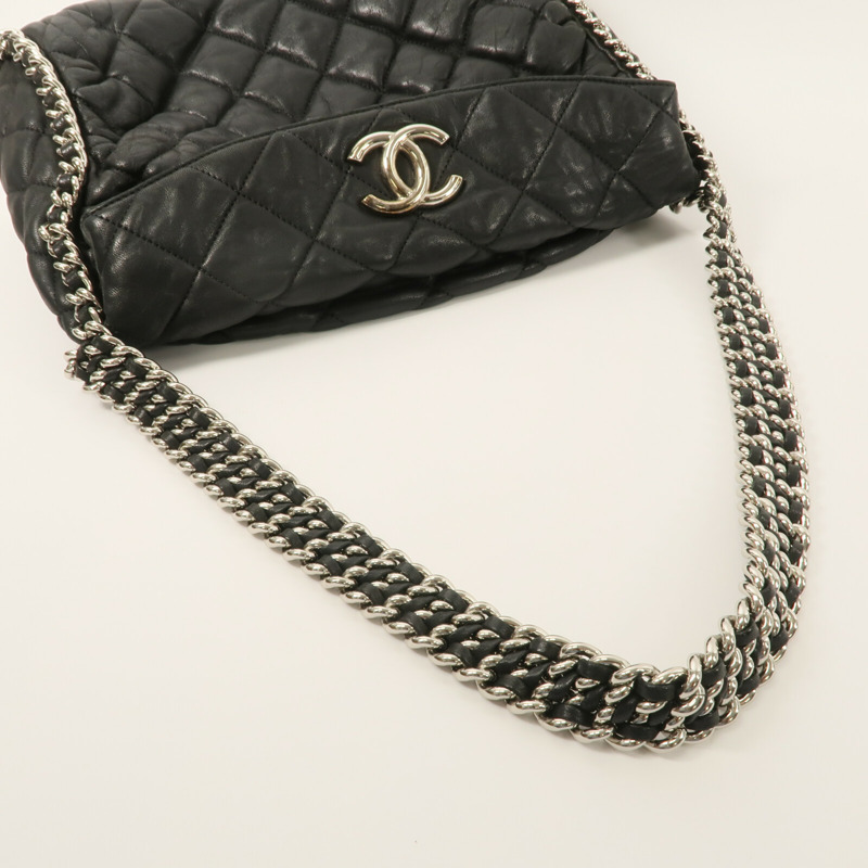 CHANEL 牛皮皮革Chain Shoulder鏈帶肩背袋-9