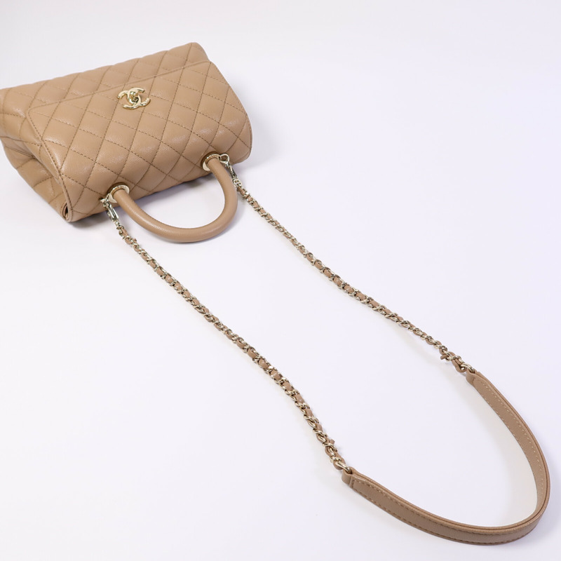 CHANEL 牛皮皮革Coco Handle Small手挽肩背兩用袋-8