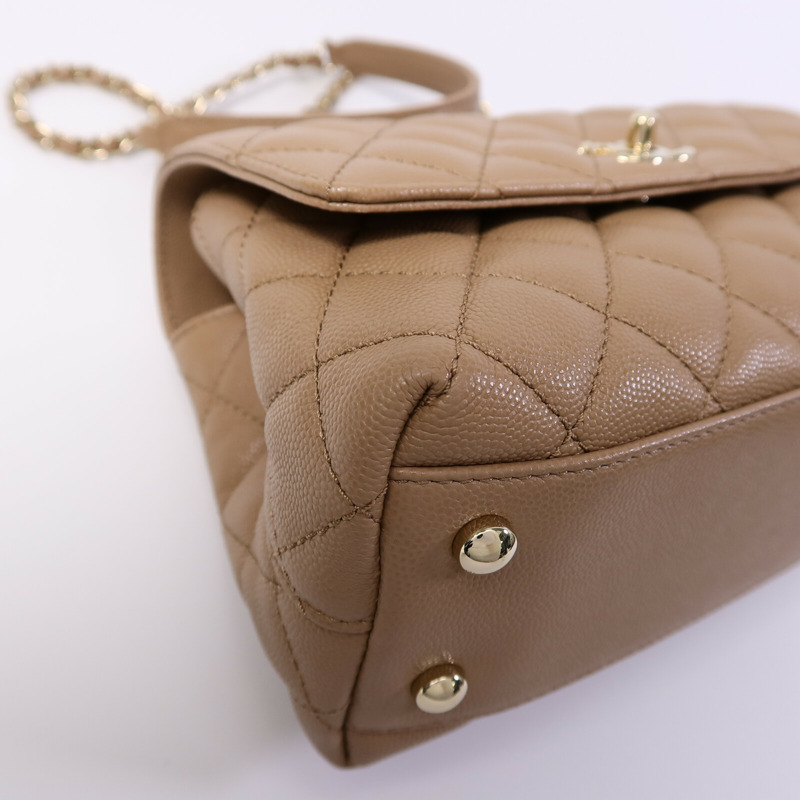 CHANEL 牛皮皮革Coco Handle Small手挽肩背兩用袋-11