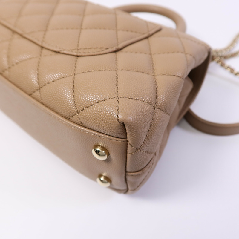 CHANEL 牛皮皮革Coco Handle Small手挽肩背兩用袋-12