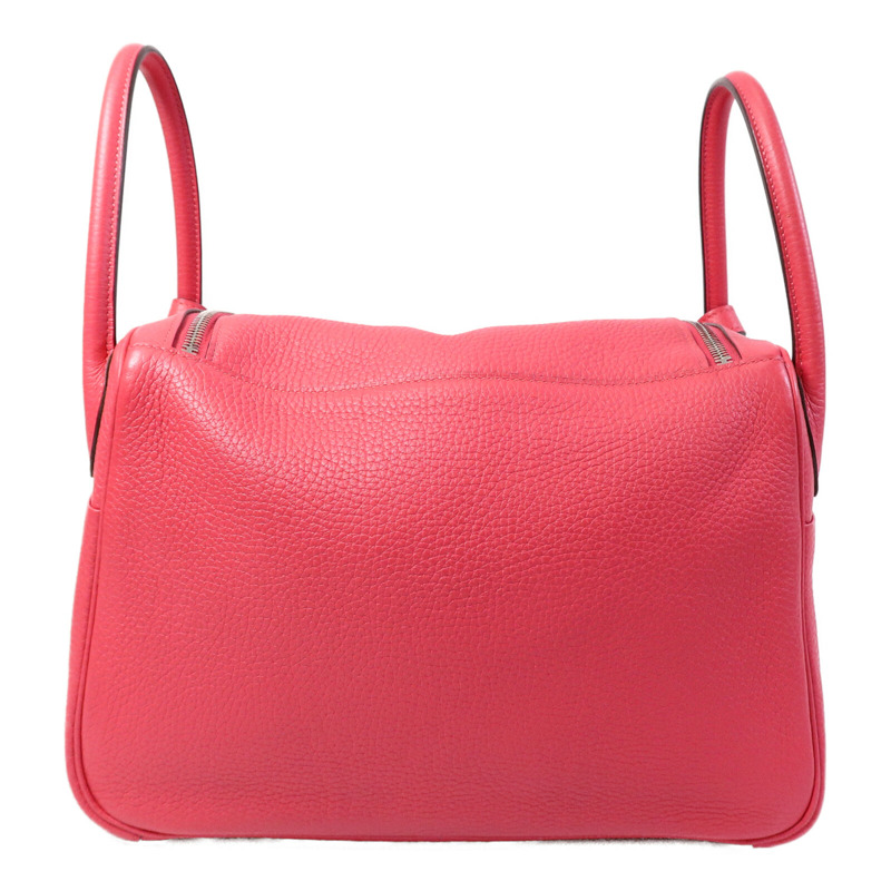 HERMES Clemence皮革Lindy 30肩背袋Rose Extreme-1