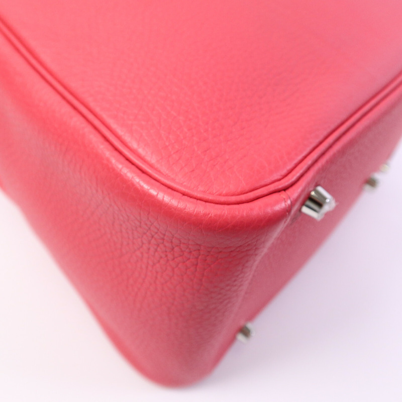 HERMES Clemence皮革Lindy 30肩背袋Rose Extreme-12