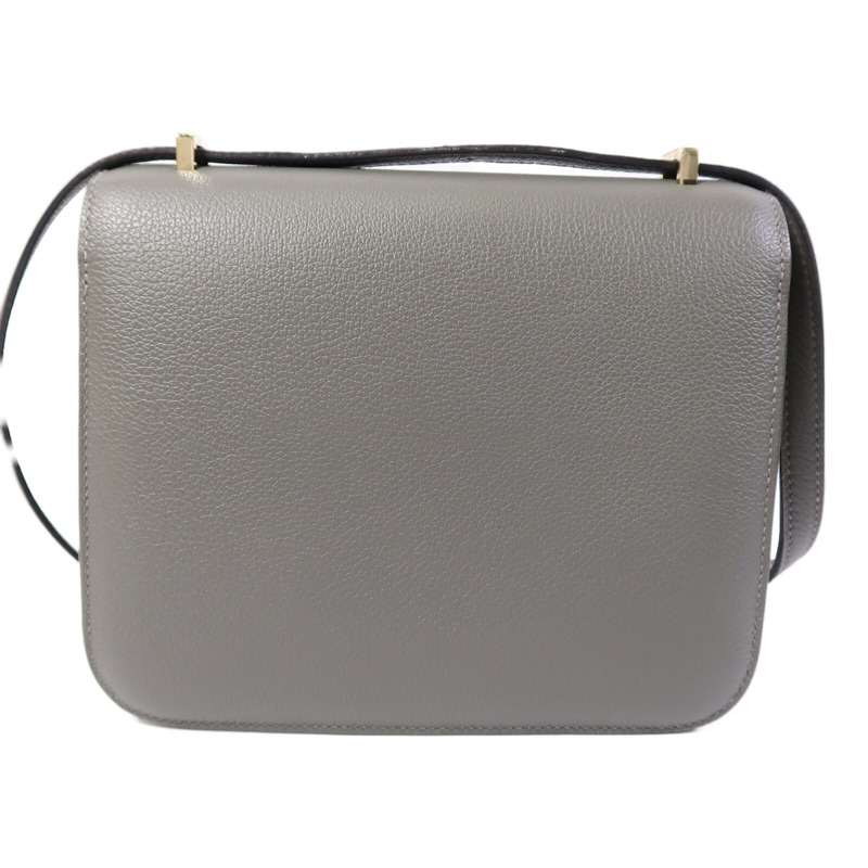HERMES Evercolor皮革Constance Mini肩背袋GrisMeyer/Gris Perle-1