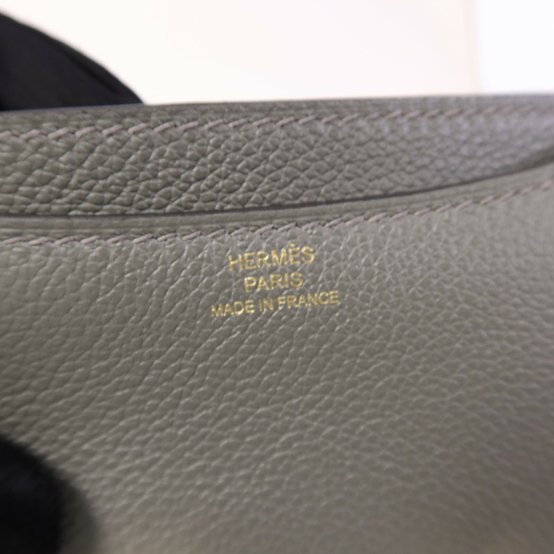 HERMES Evercolor皮革Constance Mini肩背袋GrisMeyer/Gris Perle-5