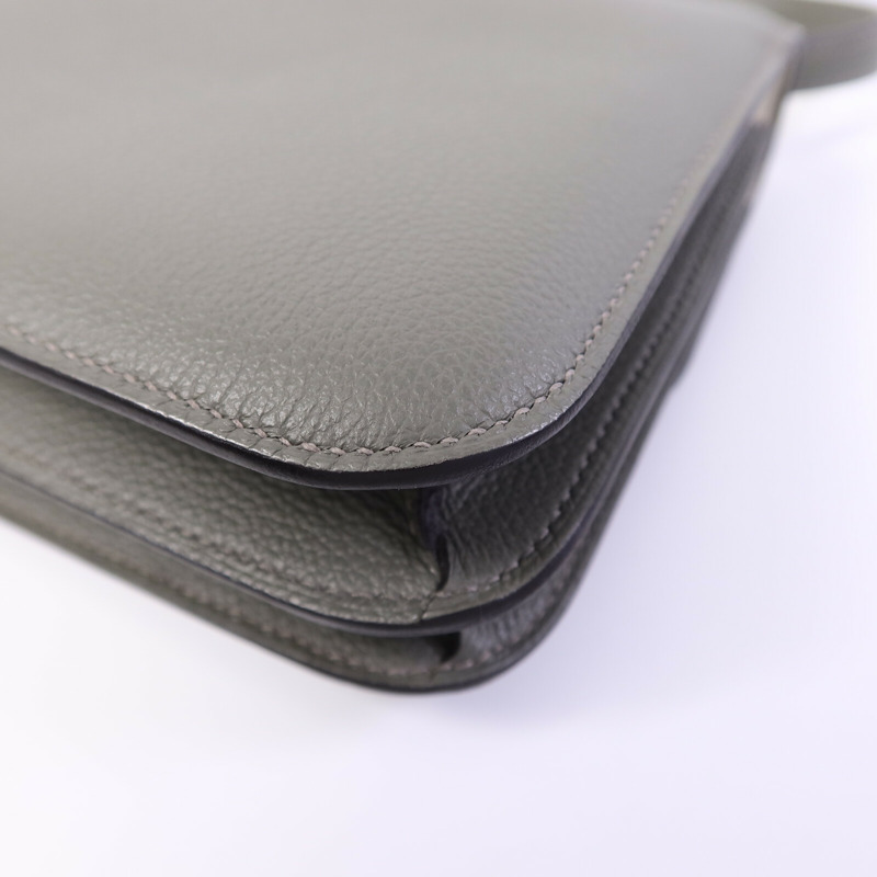 HERMES Evercolor皮革Constance Mini肩背袋GrisMeyer/Gris Perle-12