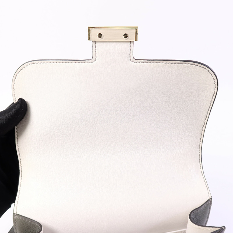 HERMES Evercolor皮革Constance Mini肩背袋GrisMeyer/Gris Perle-14