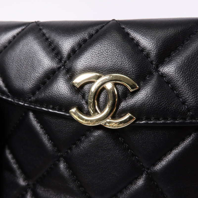 CHANEL 羊皮皮革Chain Shoulder鏈帶肩背袋-6