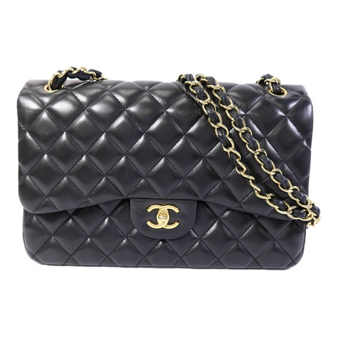 CHANEL 羊皮皮革Large Classic鏈帶肩背袋