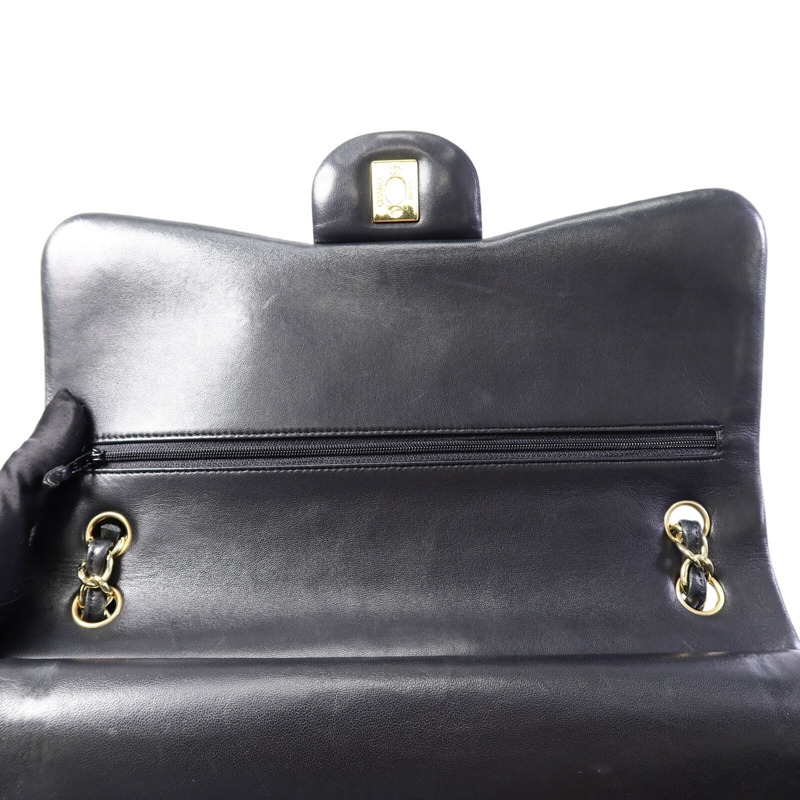 CHANEL 羊皮皮革Large Classic鏈帶肩背袋-8