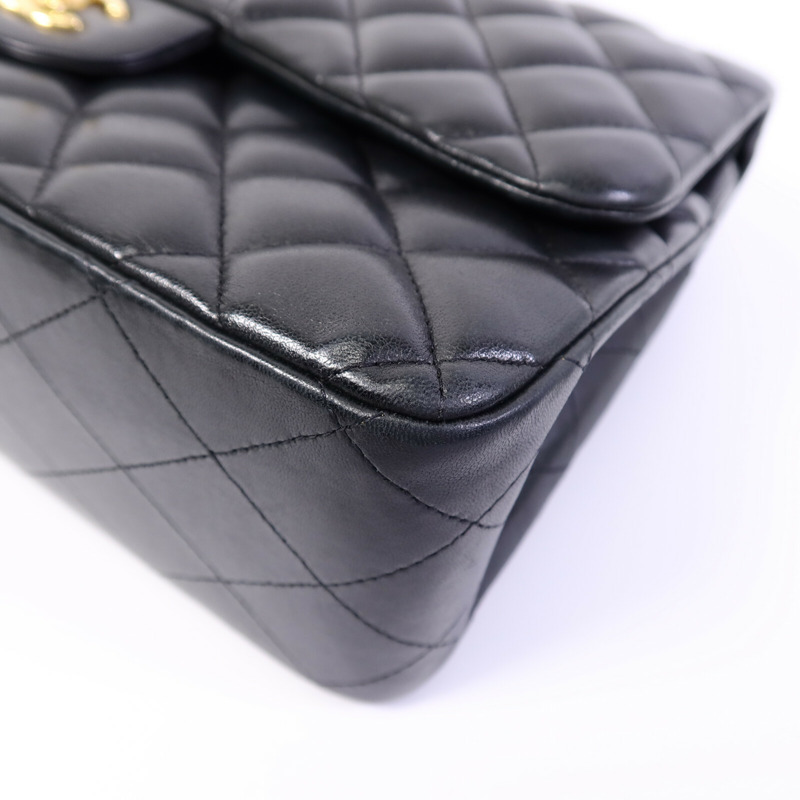 CHANEL 羊皮皮革Large Classic鏈帶肩背袋-11