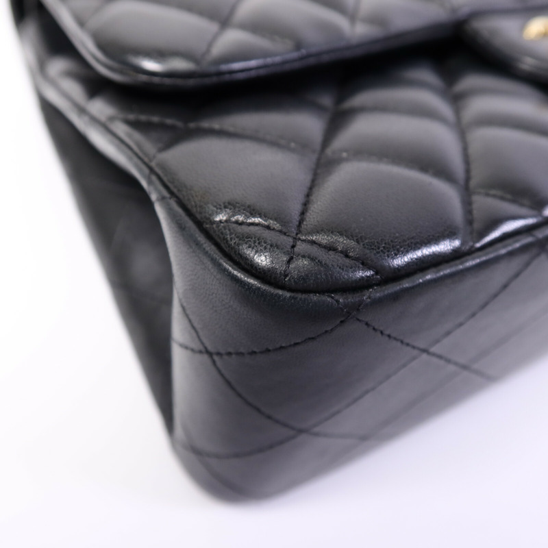 CHANEL 羊皮皮革Large Classic鏈帶肩背袋-12