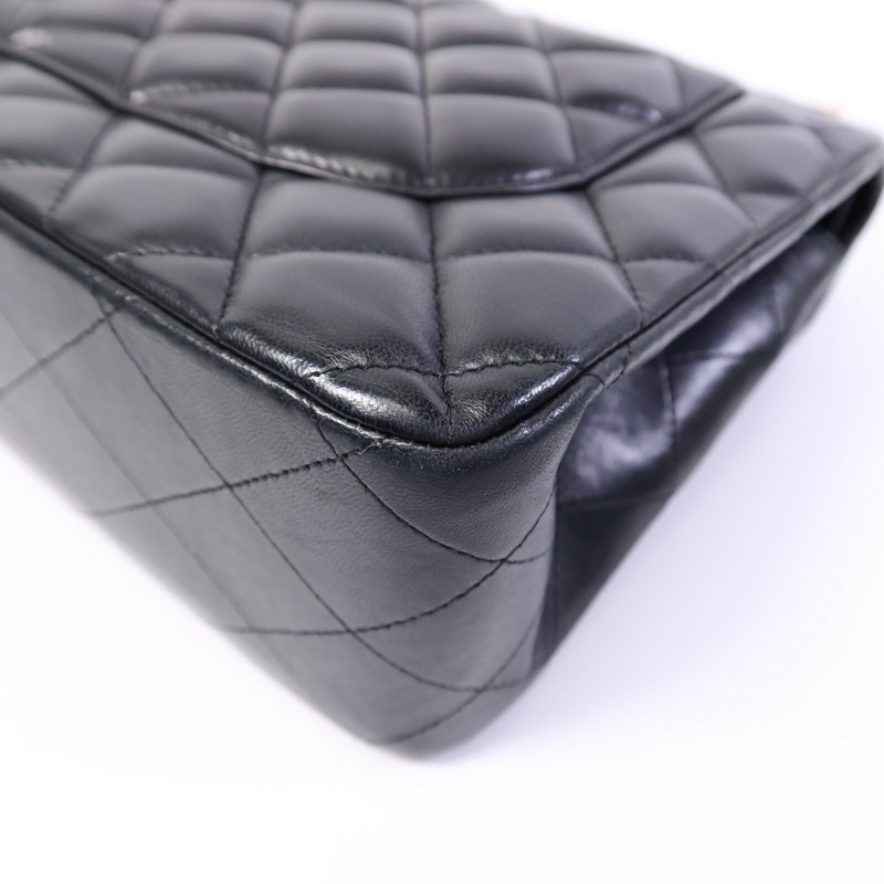 CHANEL 羊皮皮革Large Classic鏈帶肩背袋-13