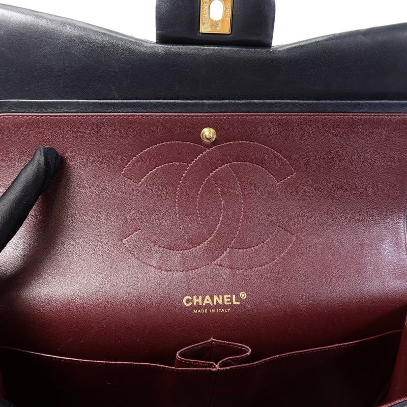 CHANEL 羊皮皮革Large Classic鏈帶肩背袋-16