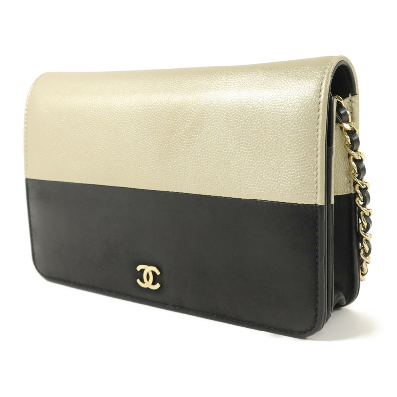 CHANEL 牛皮皮革Wallet On Chain WOC鏈帶肩背袋-2